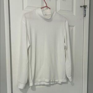 Uniqlo White Mock Neck Long Sleeve Top light polar fleece